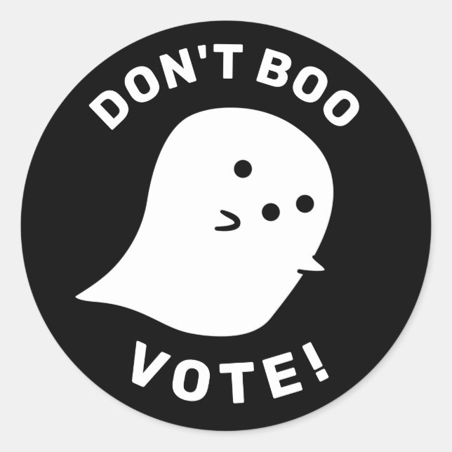 Cute Ghost Don't Boo, Vote! Sticker (Front)