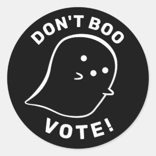 Cute Ghost Don't Boo, Vote! Sticker