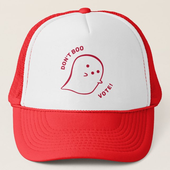 Cute Ghost Don't Boo, Vote! Trucker Hat (Front)