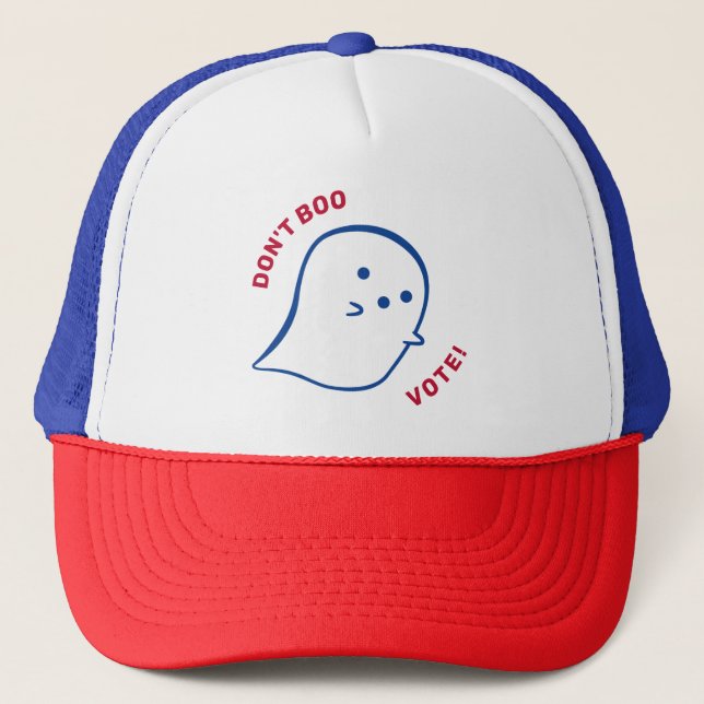 Cute Ghost Don't Boo, Vote! Trucker Hat (Front)