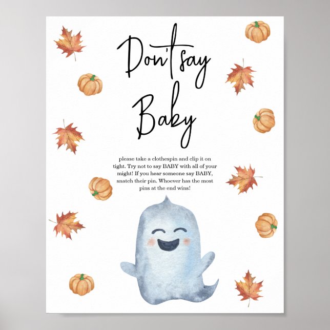 Cute ghost - Don't say baby Poster (Front)