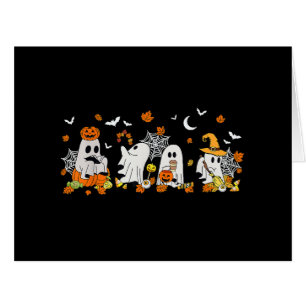Cute Ghost Drinking Coffee Halloween Fall Ghost Bo