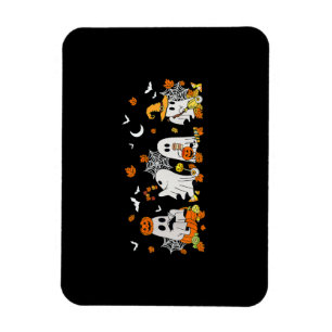 Cute Ghost Drinking Coffee Halloween Fall Ghost Bo Magnet