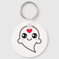 Cute Ghost Emoji Red Heart