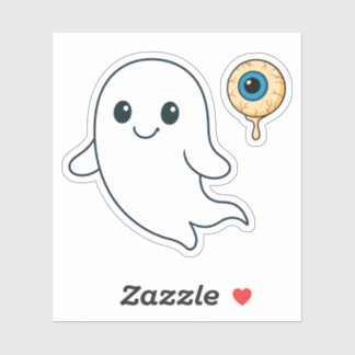 Cute Ghost & Eyeball Halloween Vinyl Sticker – Spo