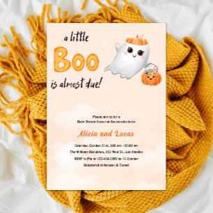Cute Ghost Fall Halloween Baby Shower Invitation