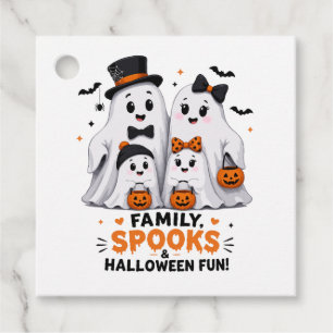Cute Ghost Family Halloween Fun Favour Tags