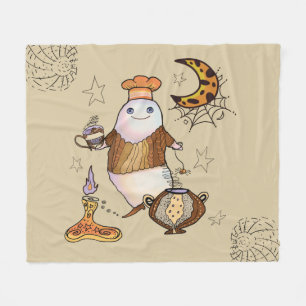 cute ghost fleece blanket