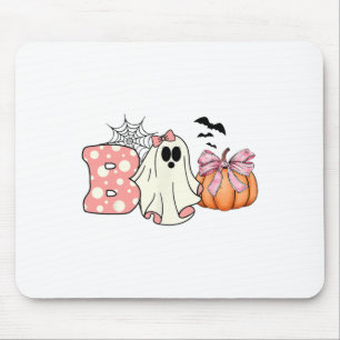 Cute Ghost Floral Boo Halloween Boy Girl Ghost Spo Mouse Pad