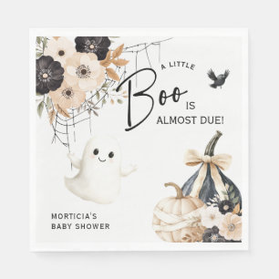 Cute Ghost & Floral Halloween Baby Shower Napkin