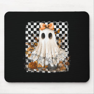 Cute Ghost Floral Lace Chequered Halloween Spooky Mouse Pad