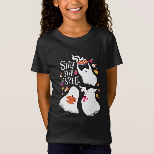 Cute Ghost Funny Halloween Design T-Shirt (Front)