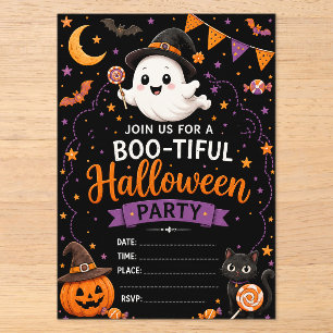 Cute Ghost Halloween Acrylic Invitations