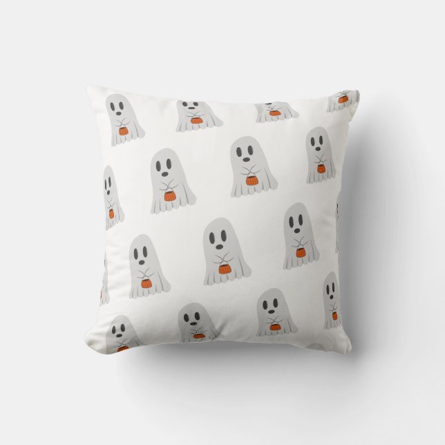 Cute Ghost Halloween Art Cushion (Front)