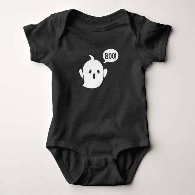 Cute Ghost Halloween Baby Bodysuit (Front)