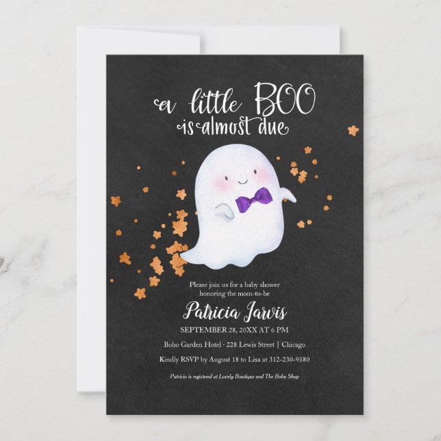 Cute Ghost Halloween Baby Shower Invitation (Front)