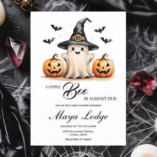 Cute Ghost Halloween Baby Shower Invitation
