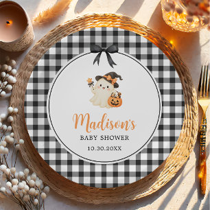 Cute Ghost Halloween Baby Shower Paper Plate