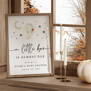 Cute Ghost Halloween Baby Shower Welcome Sign