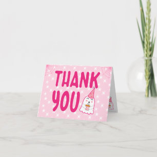 cute ghost halloween Birthday for girl Thank You Card