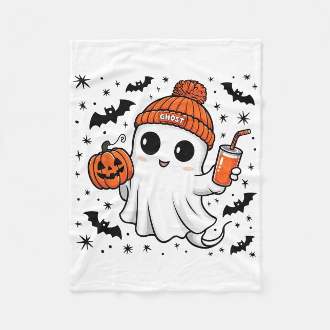 Cute Ghost Halloween Costume Toddler Kids Boys Gir Fleece Blanket (Front)