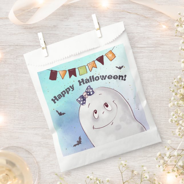 Cute Ghost Halloween Favour Bags (Clipped)