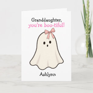 Cute Ghost Halloween for Granddaughter Card