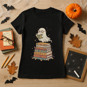 Cute Ghost Halloween for Librarians & Readers  T-Shirt
