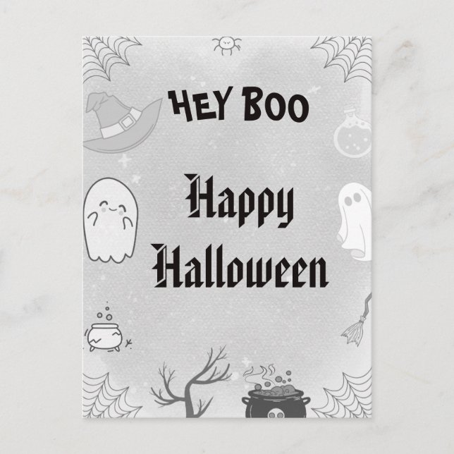 Cute Ghost Halloween  Holiday Postcard (Front)