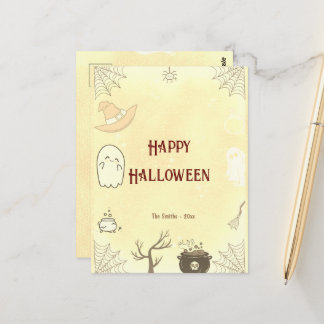 Cute Ghost Halloween Holiday Postcard