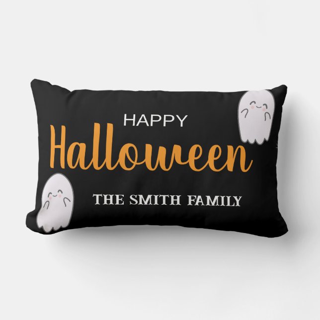 Cute Ghost Halloween Lumbar Cushion (Front)