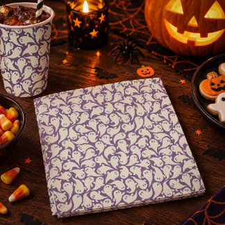 Cute Ghost Halloween paper napkins. Spooky Ghost Napkin