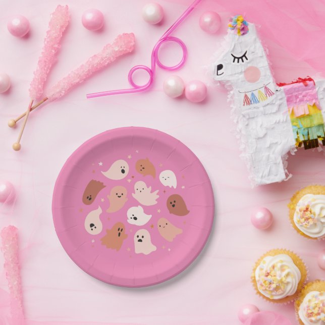 Cute Ghost Halloween Paper Plate (Party)