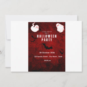 Cute Ghost Halloween Party Invitation