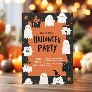 Cute Ghost Halloween Party Invitation