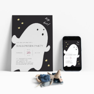 Cute Ghost Halloween Party Invitation
