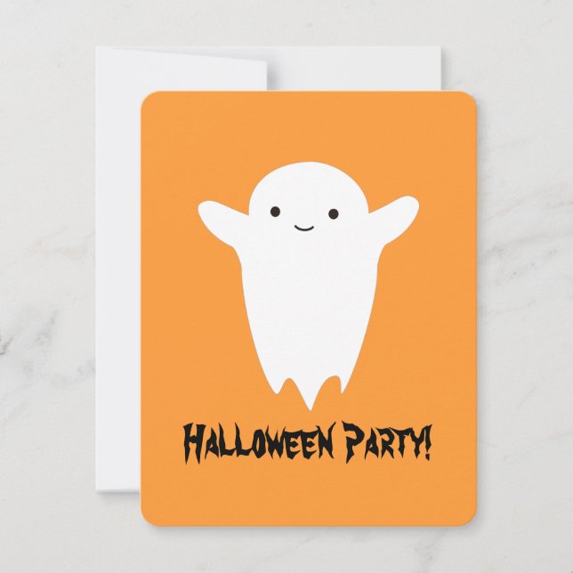 Cute Ghost Halloween Party Invitation (Front)