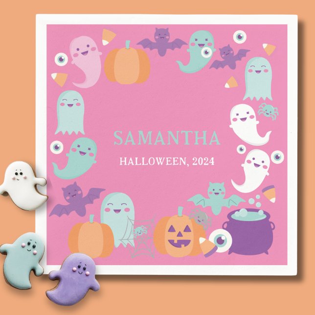 Cute ghost halloween party napkin (Creator Uploaded)
