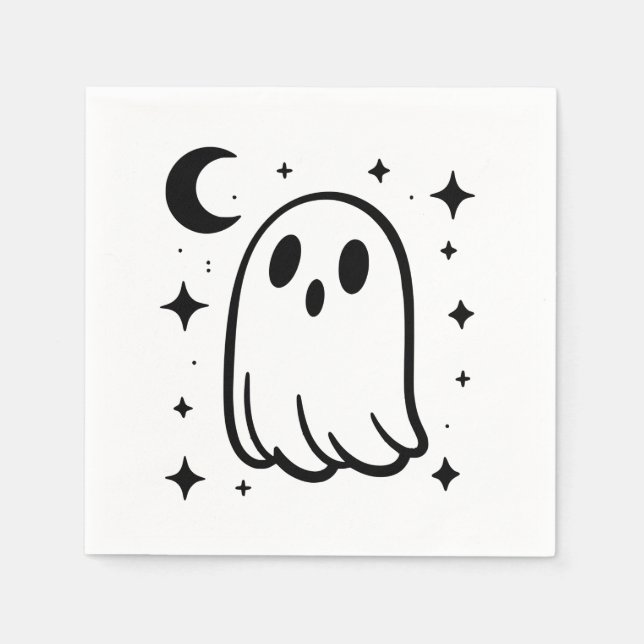 Cute Ghost Halloween Party Napkin (Front)