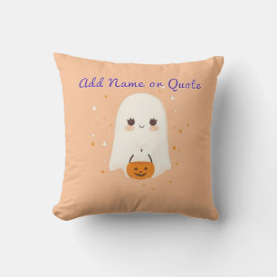 Cute Ghost Halloween Pillow – Editable Text