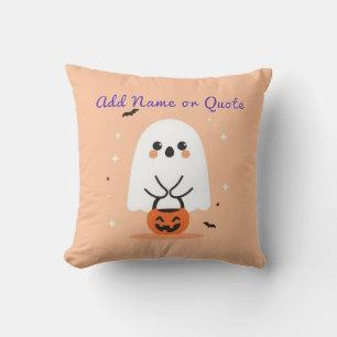 Cute Ghost Halloween Pillow – Editable Text