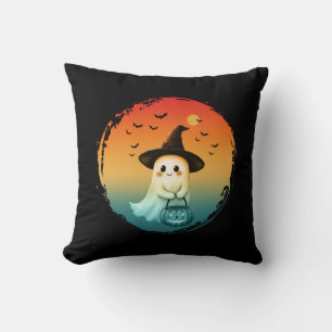 cute ghost halloween pumpkin fall autumn season cushion