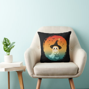 cute ghost halloween pumpkin fall autumn season cushion