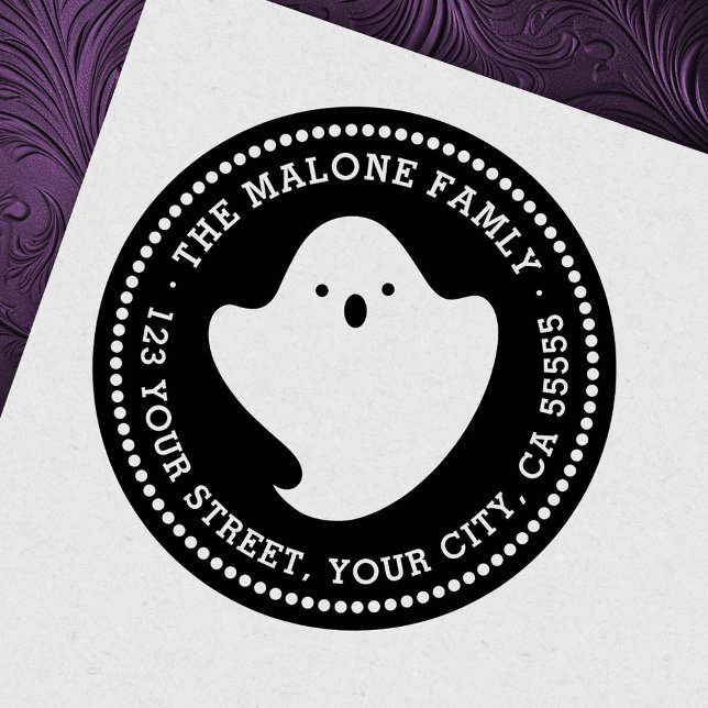 Cute ghost Halloween return address Rubber Stamp (Cute ghost Halloween return address Rubber Stamp)
