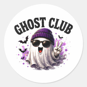 🎃 Cute Ghost Halloween Saying 👻 Classic Round Sticker