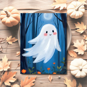 Cute Ghost Halloween Spooky Holiday Postcard
