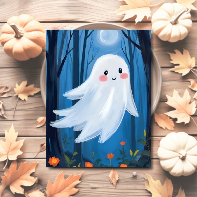 Cute Ghost Halloween Spooky Holiday Postcard (Creator Uploaded)