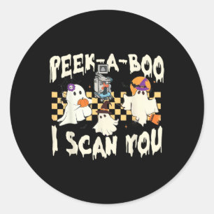 Cute Ghost Halloween Spooky Season Classic Round Sticker
