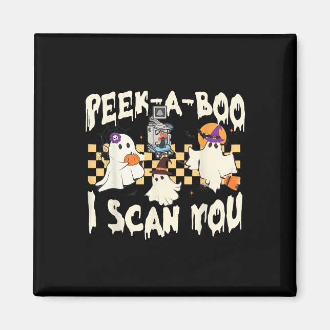 Cute Ghost Halloween Spooky Season  Magnet (Front)