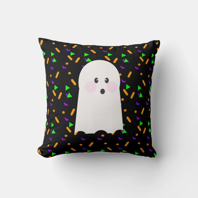 Cute Ghost Halloween Sprinkles Bat Sugar Pattern   Cushion (Front)